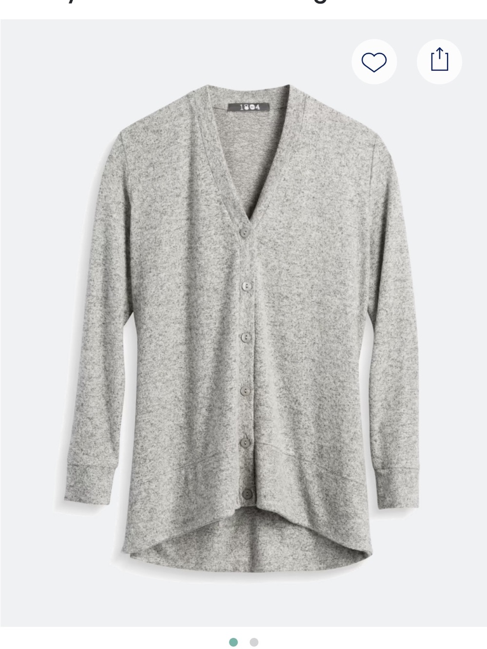 Stitch Fix- Women's Heather Gray V-Neck Button Cardigan